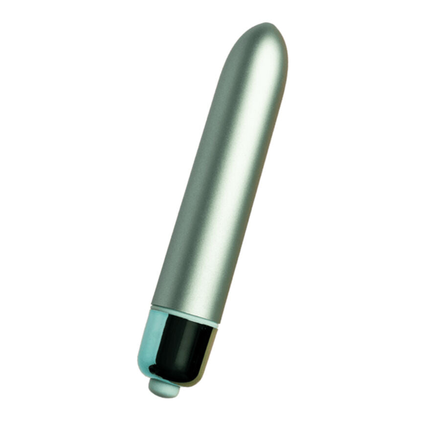 Piccolo vibratore bullet verde acqua ROCKS-OFF RO-90 AQUA LILY con design vibrante e dettagli colorati, ideale per stimolazione.