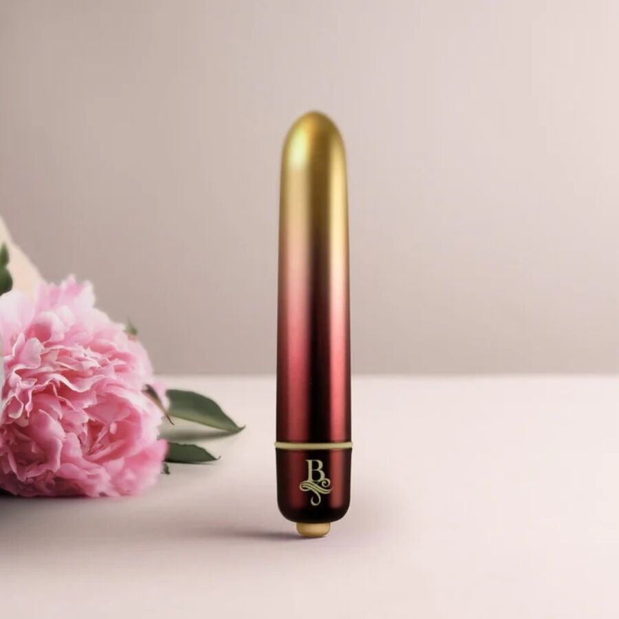 Vibratore a proiettile dorato ROCKS-OFF RO-90 DEBUTANTE con design compatto e elegante, ideale per stimolazione mirata.