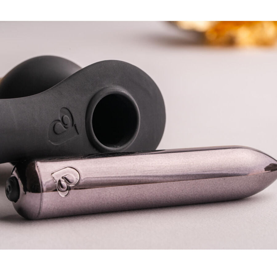 Plug anale nero ROCKS-OFF RO-ZEN con anello vibrante per il pene, design discreto e stimolante per piacere e piacere.