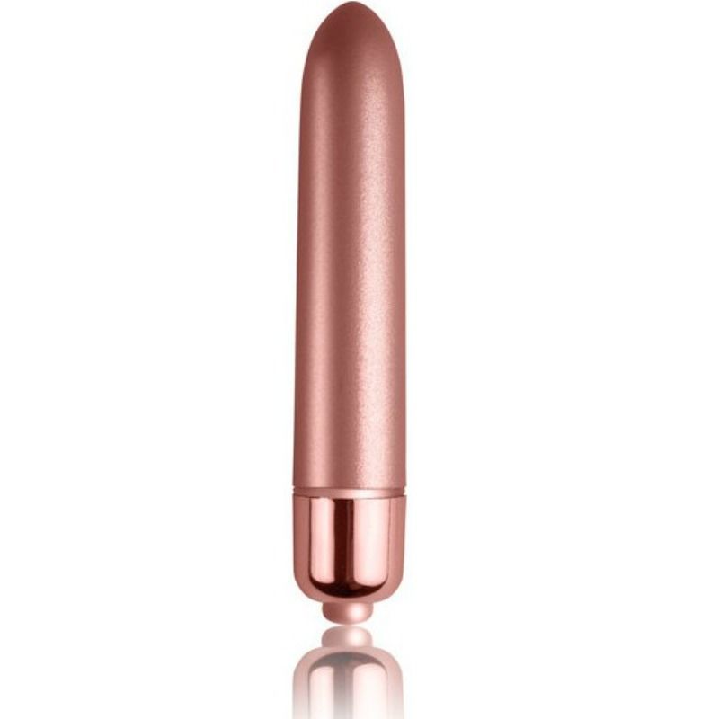 Piccolo vibratore ROCKS-OFF Vibrante Bullet Touch of Velvet Rose Bloom con 10 velocità, design elegante e morbido rivestimento in velluto.