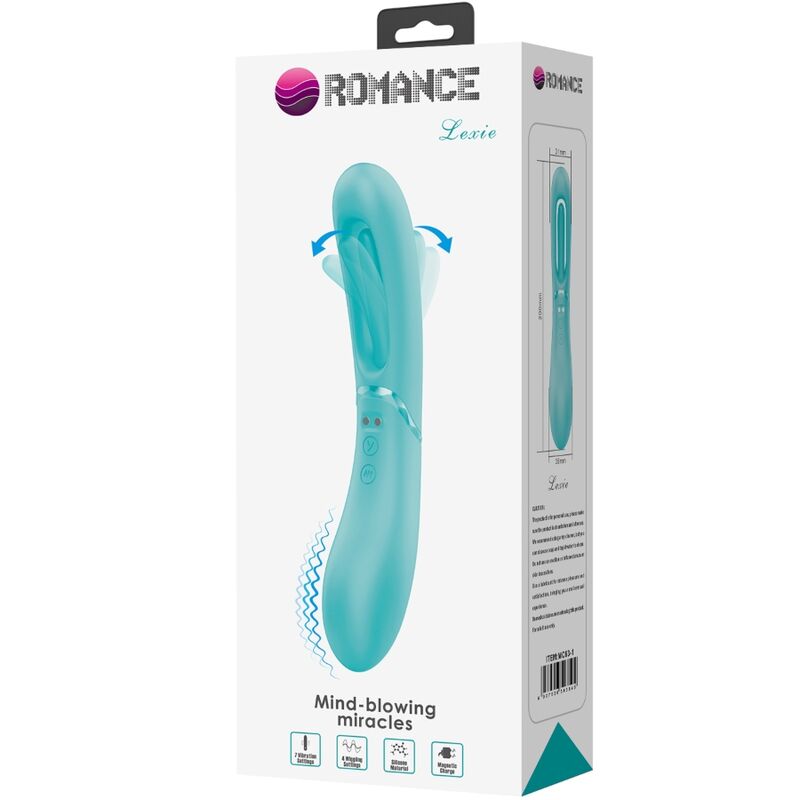 Vibratore Romance Lexie G-Spot blu con 7 modalità di vibrazione, design ergonomico e superficie liscia.