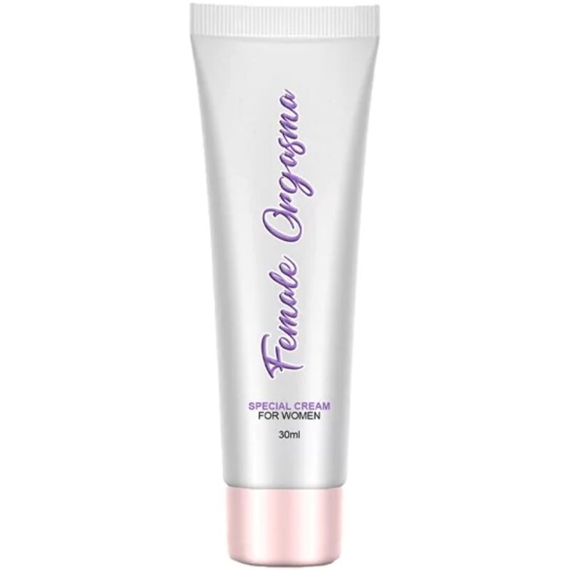 Crema stimolante dell'orgasmo femminile RUF per lei, confezione da 30 ml, bottiglia con tubo dosatore e etichetta.