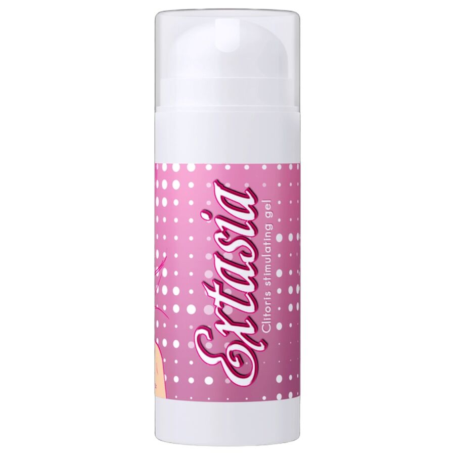 Gel stimolante del clitoride RUF Extasia da 30ml, prodotto per la sensibilità e il piacere femminile, con flacone trasparente.