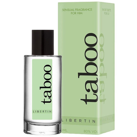 Profumo maschile RUF Taboo Libertin con feromoni, 50ml, bottiglia elegante e moderna, ideale per attrarre e sedurre.