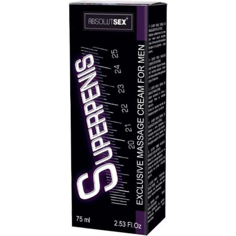 Crema RUF Superpenis per il pene in tubo da 75 ml, confezione con crema idratante e stimolante per il benessere intimo masculino
