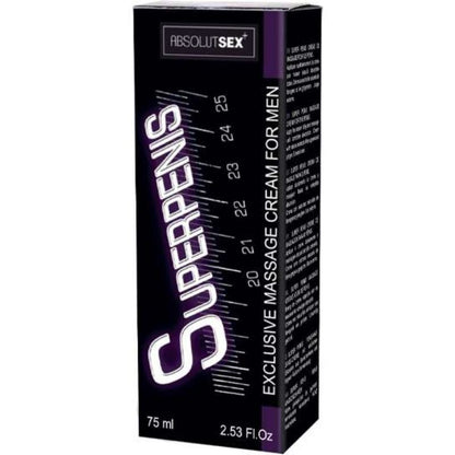 Crema RUF Superpenis per il pene in tubo da 75 ml, confezione con crema idratante e stimolante per il benessere intimo masculino