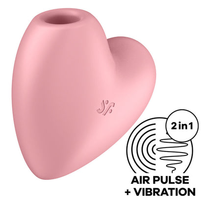 Stimolatore e vibratore a impulsi d'aria SATISFYER Cutie Heart, modello blu, con design a cuore e tecnologia Air Pulse.