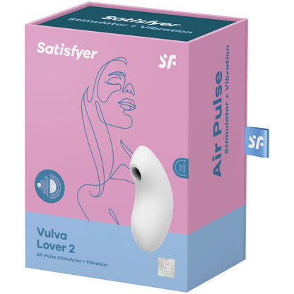 Stimolatore e vibratore a impulsi d'aria Satisfyer Vulva Lover 2 blu, prodotto SATISFYER AIR PULSE, con design ergonomico e tecnologia avanzata.