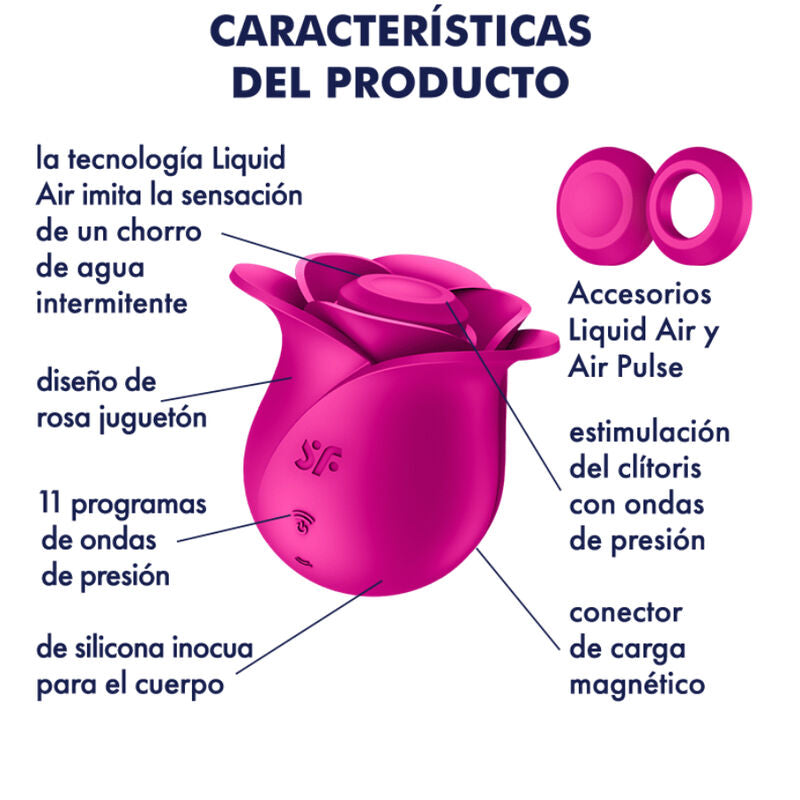 Vibratore Satisfyer Air Pulse Modern Pro 2 Blossom con tecnologia a impulsi, design elegante e superficie liscia in immagine.