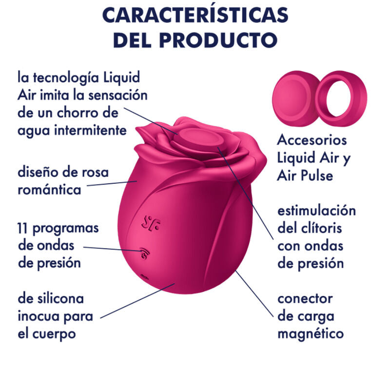 Vibratore classico SATISFYER AIR PULSE AIR PULSE PRO 2 con design Blossom e tecnologia di stimolazione.