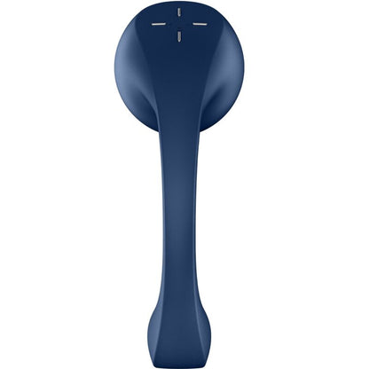 Stimolatore Pro+ Wave 4 di SATISFYER AIR PULSE, design blu scuro, con app gratuita, stimola punto G e aria pulsata.