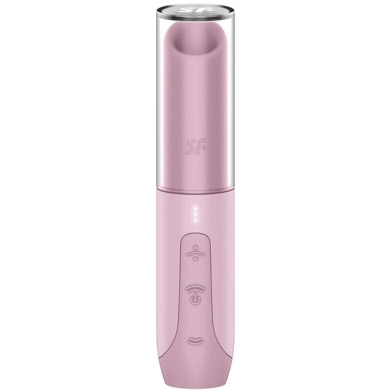 Stimolatore clitorideo SATISFYER Secret Kiss Wave rosa, con tecnologia Air Pulse, visibile in dettaglio.