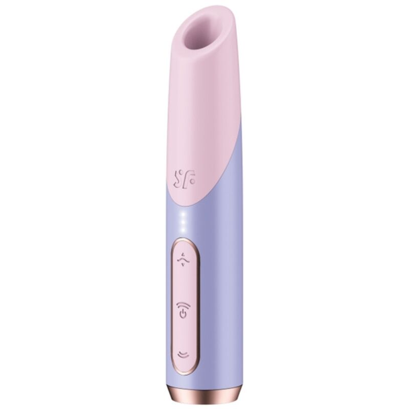 Stimolatore clitorideo Satisfyer Bold Kiss Wave rosa e viola, con tecnologia Air Pulse, ideale per piacere e stimolazione.