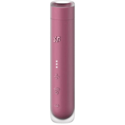 Stimolatore clitorideo SATISFYER FIRST KISS WAVE GARNET, con tecnologia AIR PULSE, in colore rosso intenso, con design ergonomico.