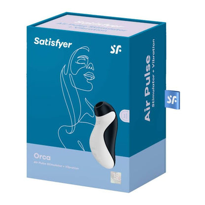 Stimolatore Satisfyer Orca Air Pulse con vibrazione, dispositivo di stimolazione con pulsazioni d'aria e funzioni vibranti.