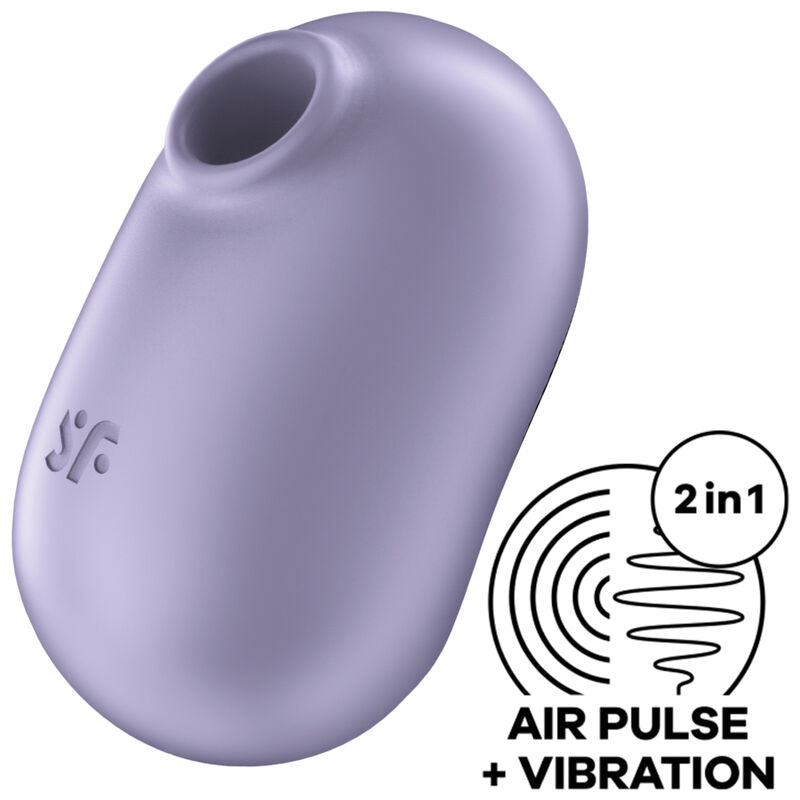 Stimolatore e vibratore doppio SATISFYER PRO TO GO 2 Viola, design compatto e vibrante, marca SATISFYER AIR PULSE.