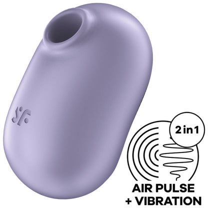 Stimolatore e vibratore doppio SATISFYER PRO TO GO 2 Viola, design compatto e vibrante, marca SATISFYER AIR PULSE.