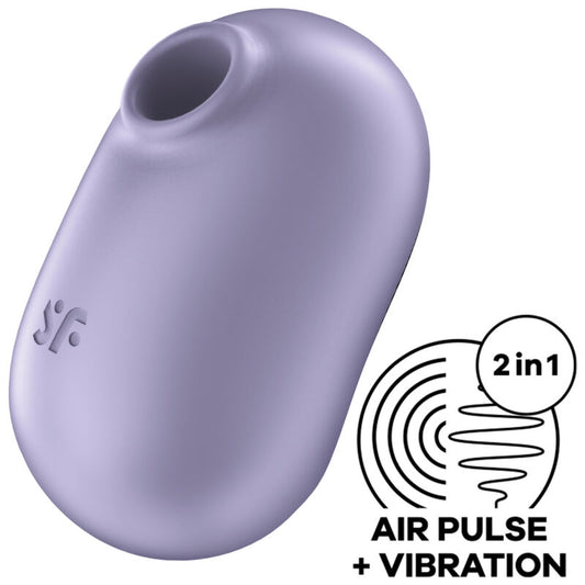Stimolatore e vibratore doppio Satisfyer Pro to Go 2 viola, design compatto e leggero, con tecnologia Air Pulse per piacere intenso.