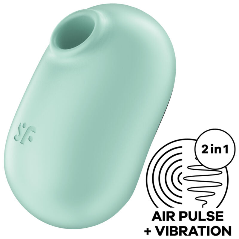 Stimolatore e vibratore doppio Satisfyer Pro to Go 2 in colore viola, con tecnologia Air Pulse, visibile in primo piano.