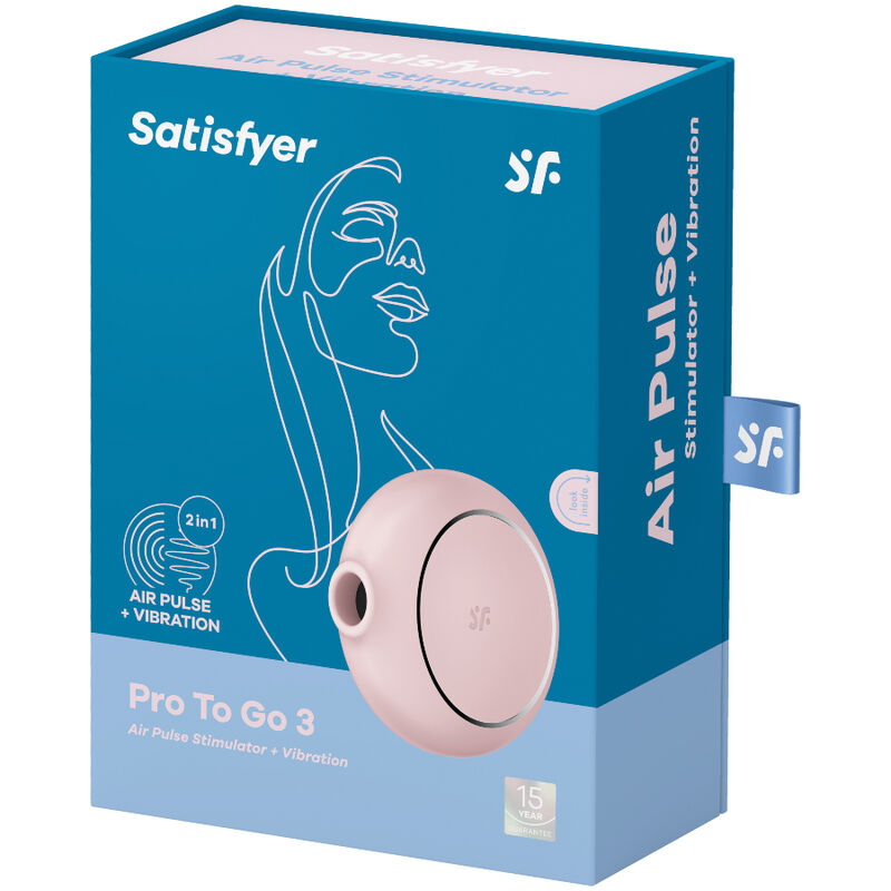 Stimolatore e vibratore doppio SATISFYER AIR PULSE PRO TO GO 3 nero, dispositivo di piacere portatile e versatile