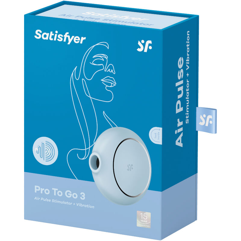 Stimolatore e vibratore doppio SATISFYER AIR PULSE Pro to Go 3 nero, design compatto e multifunzione, ideale per piacere personale.