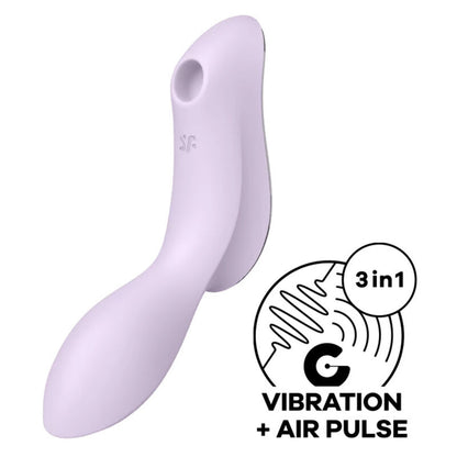 Vibratore Curvy Trinity 2 Air Pulse nero di SATISFYER AIR PULSE, design curvo e tecnologia a impulsi d'aria.