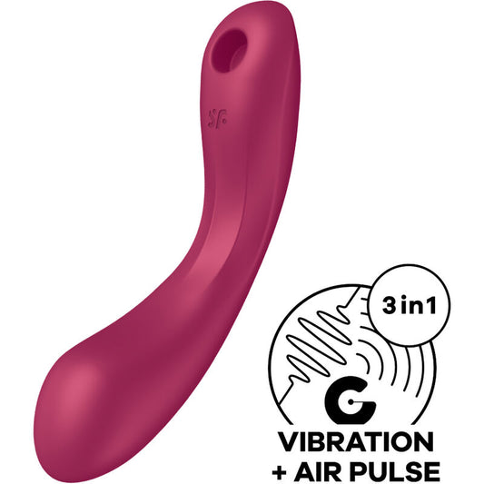 Dispositivo SATISFYER Curve Trinity 1 Air Pulse con vibrazione rossa, design elegante e tecnologia Air Pulse per piacere intenso.