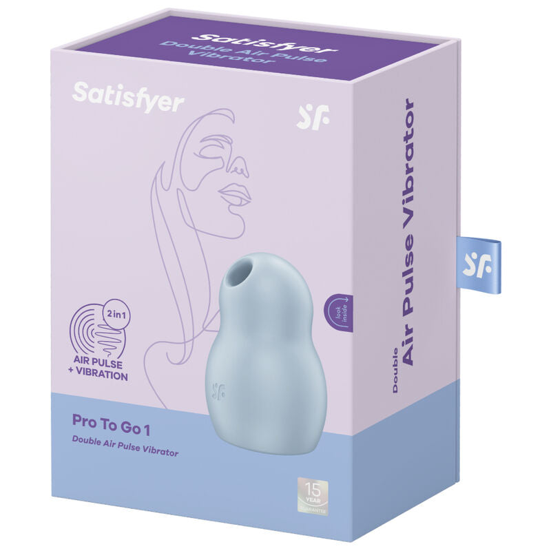 Stimolatore e vibratore doppio SatysfyER Pro To Go 1 in colore rosso con tecnologia Air Pulse, visibile in immagine.