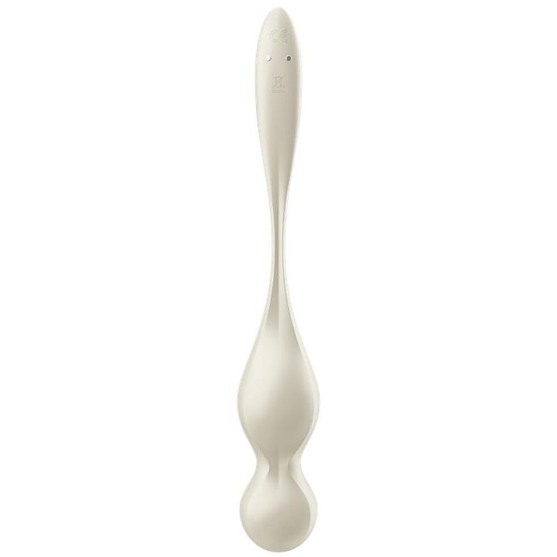 Sfere kegel vibranti SATISFYER LOVE BIRDS di colore bianco, design compatto e funzionale per esercizi di pelvic floor.