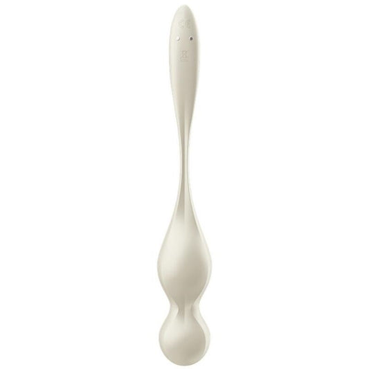 Sfere kegel vibranti SATISFYER LOVE BIRDS di colore bianco, design compatto e funzionale per esercizi di pelvic floor.