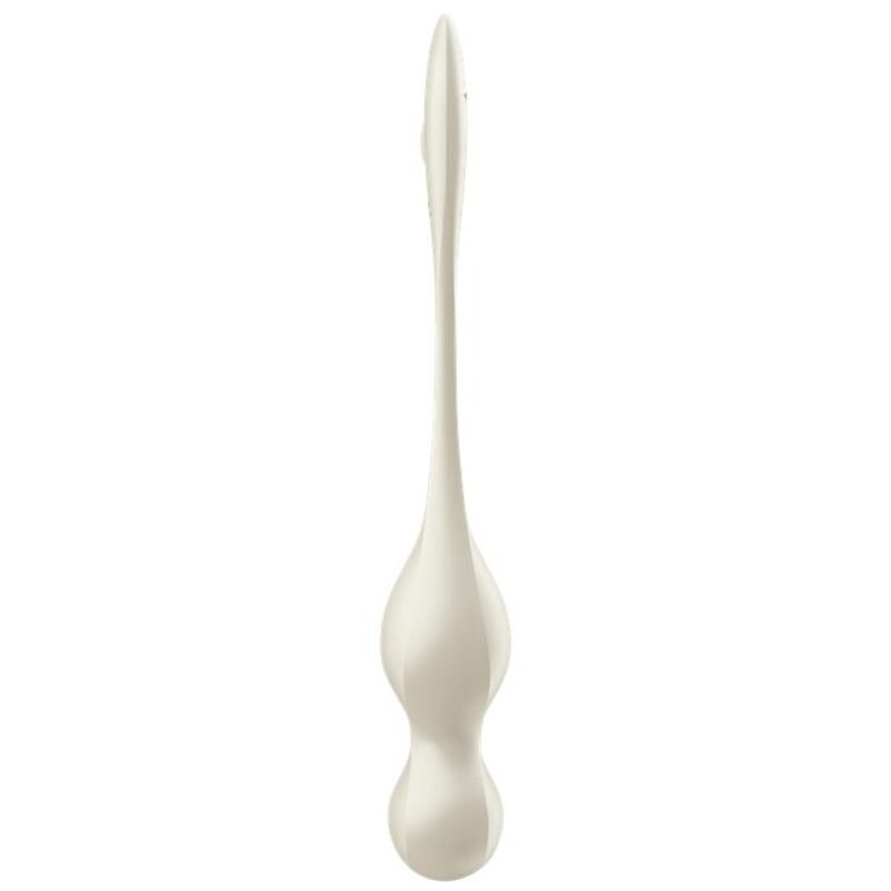 Sfere Kegel vibranti SATISFYER LOVE BIRDS, palline bianche per esercizi di muscoli pelvici e piacere intimo.