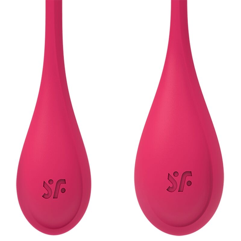 Set di allenamento yoni SATISFYER POWER 1 rosso con sfere da esercizio per il pavimento pelvico, marchio SATISFYER BALLS.