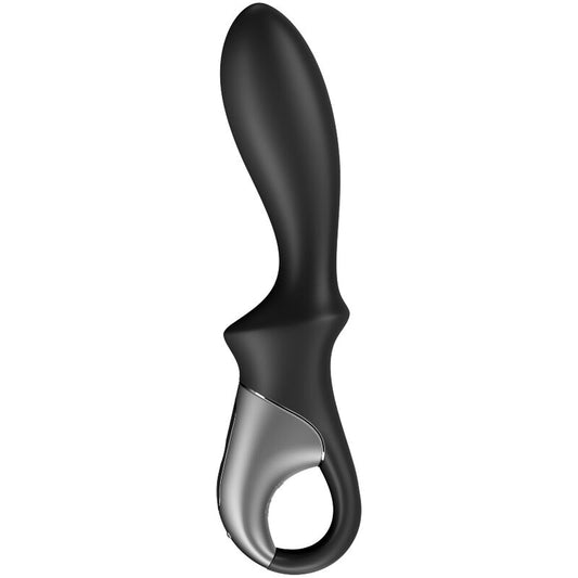 Vibratore anale SATISFYER APP HEAT CLIMAX nero, con controllo tramite app SATISFYER CONNECT, design elegante e funzionale.