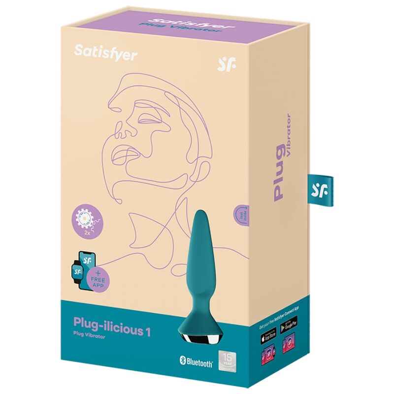 Plug vibratore verde SATISFYER Ilicious 1, con design ergonomico e superficie liscia, parte della linea SATISFYER CONNECT.