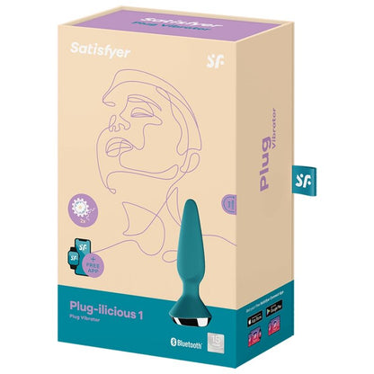 Plug vibratore verde SATISFYER Ilicious 1, con design ergonomico e superficie liscia, parte della linea SATISFYER CONNECT.