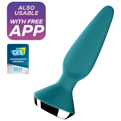 Plug Ilicious 1 di SATISFYER CONNECT, vibratore verde con design ergonomico e superficie liscia per piacere e stimolazione.