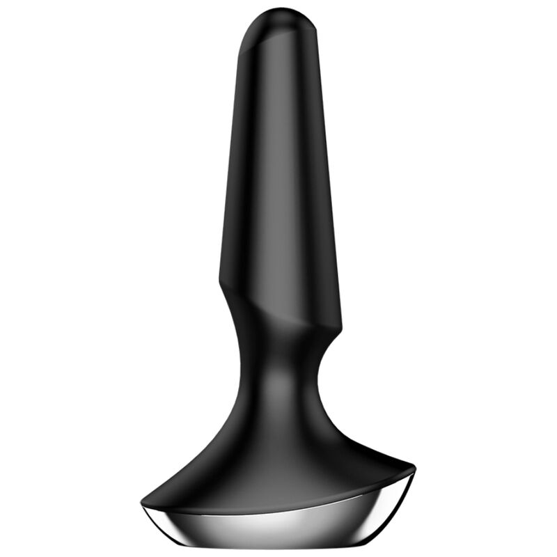 Plug Ilicious 2 nero di SATISFYER CONNECT, vibratore anale in silicone nero con design ergonomico e dettagli realistici.