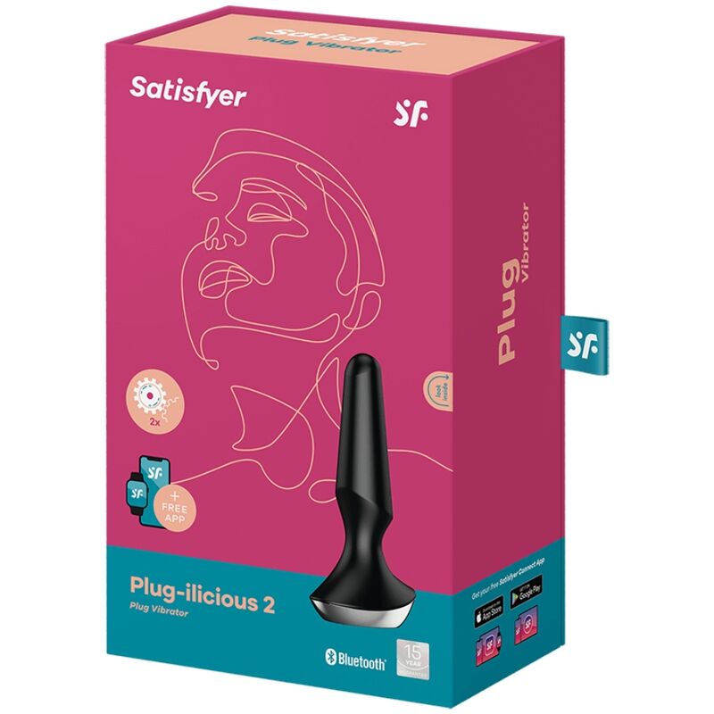 Plug Ilicious 2 di SATISFYER CONNECT, vibratore nero con design liscio e ergonomico, ideale per stimolazione e piacere.