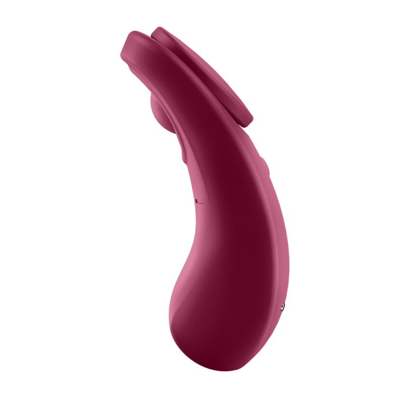 Perizoma sexy SATISFYER SEXY SECRET PANTY di SATISFYER CONNECT, in tessuto nero con dettagli femminili.