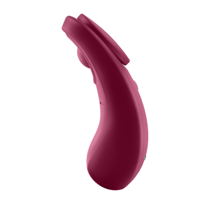 Perizoma sexy SATISFYER SEXY SECRET PANTY di SATISFYER CONNECT, in tessuto nero con dettagli femminili.