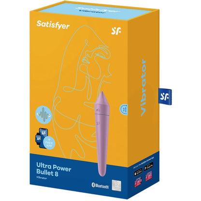 Bullet vibratore SATISFYER ULTRA POWER 8 LILLA di SATISFYER CONNECT, dettaglio del prodotto in colore viola.