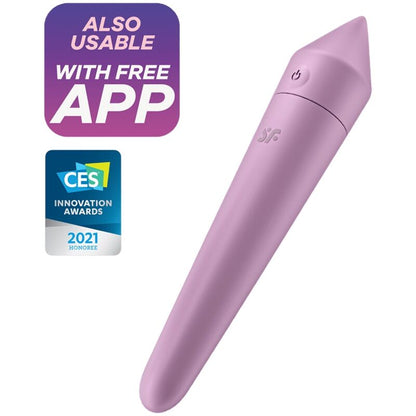 Piccolo vibratore SATISFYER ULTRA POWER BULLET 8 LILLA con superficie liscia e compatta, ideale per stimolazione mirata.