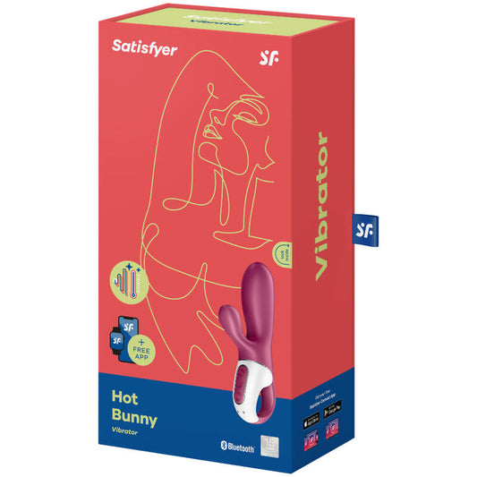 Vibratore Hot Bunny G-Spot SATISFYER CONNECT con design a forma di coniglio e stimolazione G-Spot, in colori vivaci.