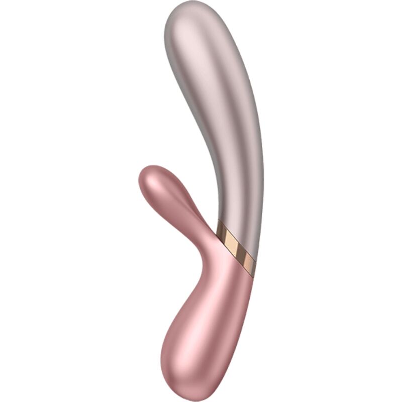 Vibratore Hot Lover rosa e beige SATISFYER CONNECT, design ergonomico e dettagli eleganti per piacere e stimolazione.