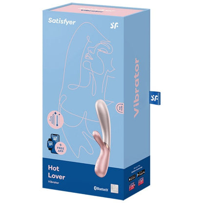 Vibratore Satisfyer Hot Lover rosa e beige, con design ergonomico e funzioni di stimolazione, prodotto dalla marca Satisfyer Connect.