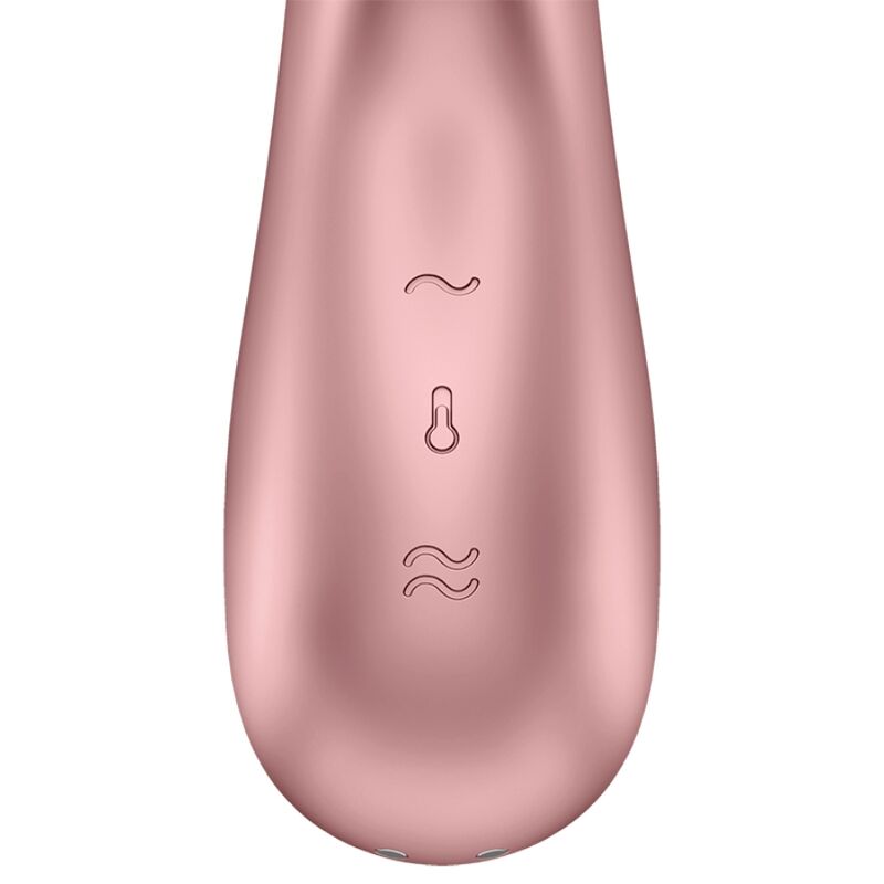 Vibratore Hot Lover rosa e beige di SATISFYER CONNECT, con design ergonomico e superficie liscia per piacere intenso.