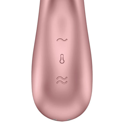 Vibratore Hot Lover rosa e beige di SATISFYER CONNECT, con design ergonomico e superficie liscia per piacere intenso.