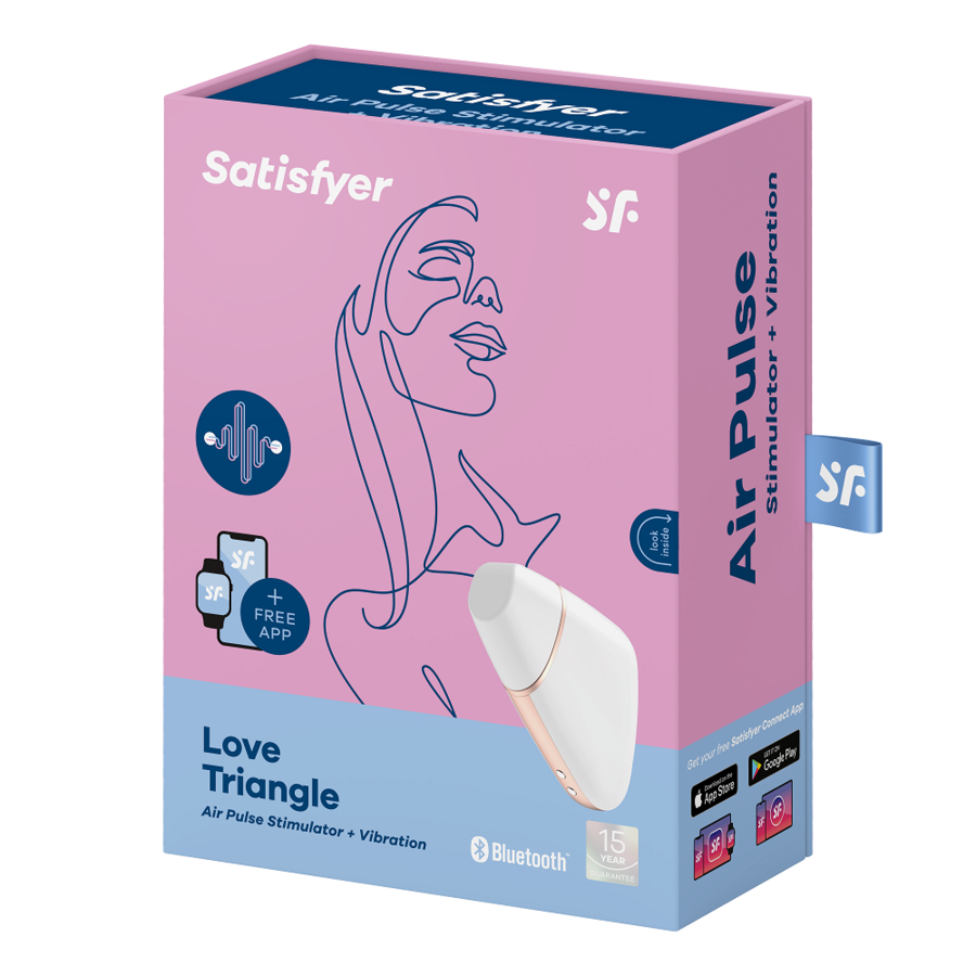 Stimolatore e vibratore a forma di triangolo nero SATISFYER CONNECT, design elegante e compatto, per piacere e stimolazione.