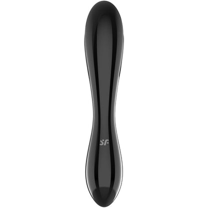 Cristallo abbagliante trasparente SATISFYER CRYSTAL, oggetto di lusso con superficie lucida e riflettente, visibile in dettaglio.