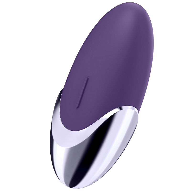 Sipario viola SATISFYER LAYONS, dispositivo di piacere per massaggi e stimolazione, visibile nell'immagine.